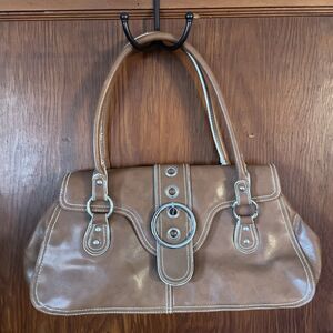 Vintage Brown Baguette Shoulder Bag Purse Buckle Unbranded Faux Leather